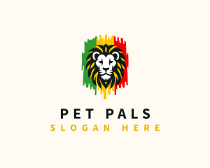 Reggae Lion Rastafari logo design