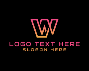 Letter W - Gradient Software App logo design