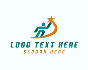 Human - Star Swoosh People logo design