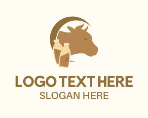 Livestock - Cow Milk Bottle logo design