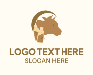 Cattle Farm - Cow Milk Bottle logo design