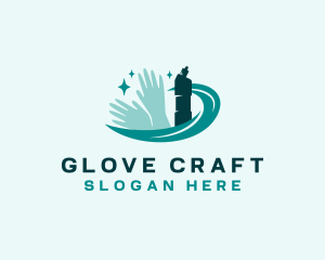 Gloves - Cleaning Gloves Sprayer Sanitation logo design