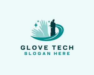 Cleaning Gloves Sprayer Sanitation logo design