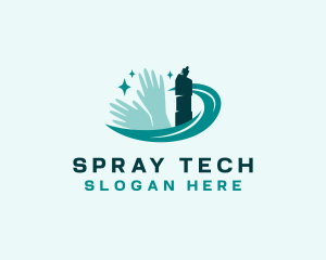 Sprayer - Cleaning Gloves Sprayer Sanitation logo design