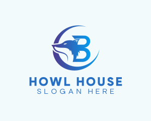Howl - Gaming Wolf Letter B logo design