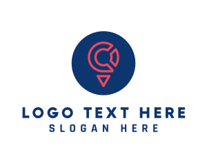 Location Pin Letter C logo design