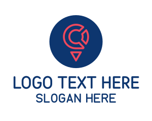 Place - Location Pin Letter C logo design