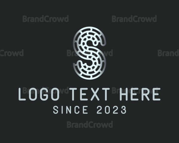 Metallic Labyrinth Letter S Company Logo