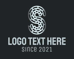 Pathway - Metallic Letter S logo design