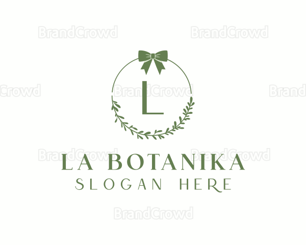 Ribbon Leaf Wreath Logo