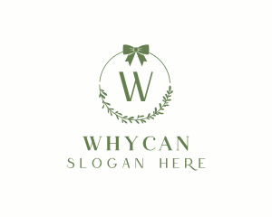 Ribbon Leaf Wreath  Logo