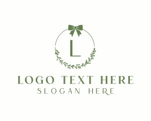 Leaf Wreath Ribbon Logo