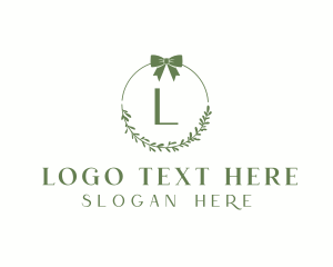 Leaf Wreath Ribbon Logo