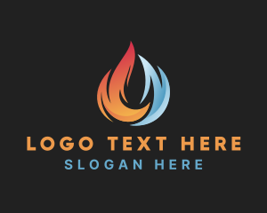 Heat - Torch Ice Flame logo design