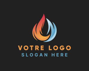 3d - Torch Ice Flame logo design