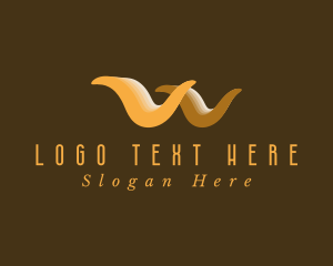 Letter W - Gold Letter W logo design