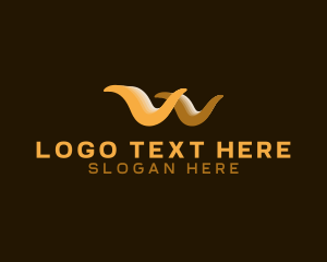 Lux - 3d Horn Letter W logo design