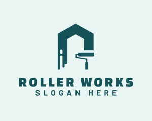 Home Paint Roller logo design