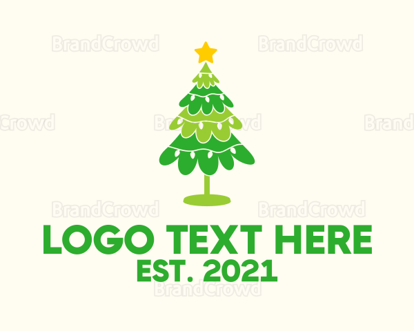 Festive Xmas Christmas Tree Logo