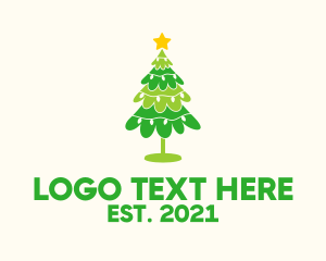 Christmas Light - Festive Xmas Christmas Tree logo design