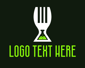 Utensil - Fork Lab Flask logo design