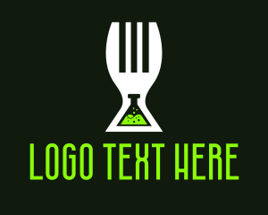 Flask - Fork Lab Flask logo design