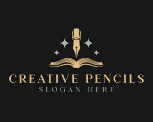 Calligraphy Pen Book Writing logo design