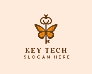 Butterfly Wings Key Boutique logo design