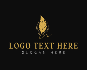 Blogger - Writer Feather Quill logo design