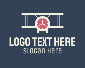 Logistic Services - Minimalist Clock Biplane logo design