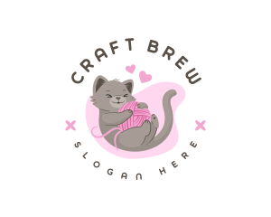 Craft Yarn Cat logo design