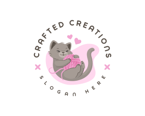 Craft Yarn Cat logo design