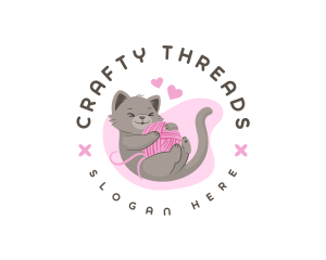 Craft Yarn Cat logo design