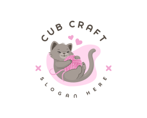 Craft Yarn Cat logo design