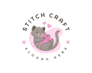 Craft Yarn Cat logo design