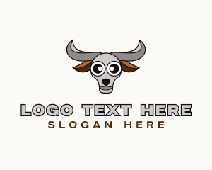 Livestock - Cartoon Wild Buffalo logo design