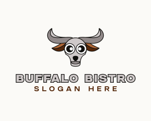 Cartoon Wild Buffalo logo design