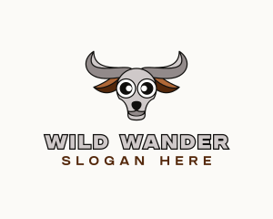 Cartoon Wild Buffalo logo design