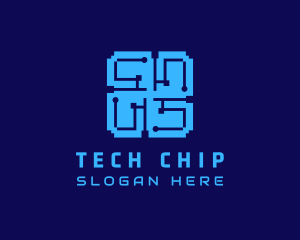 Tech Microchip Circuit logo design