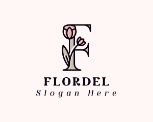 Flower Spa Letter F logo design