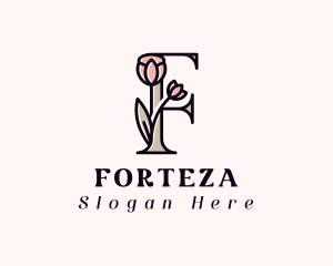 Flower Spa Letter F logo design