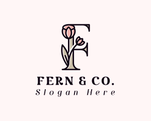 Flower Spa Letter F logo design