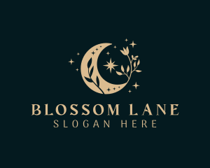 Floral - Mystical Floral Moon logo design