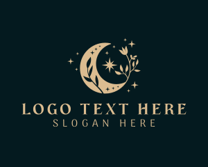 Spiritual - Mystical Floral Moon logo design