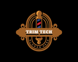 Trim - Barber Pole Salon logo design