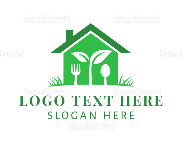 Vegan Restaurant Cutlery Logo