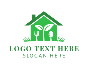 Organic - Vegan Restaurant Cutlery logo design