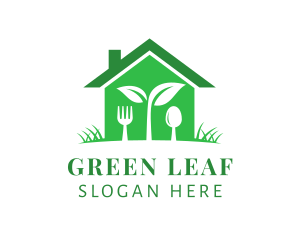 Vegan Restaurant Cutlery logo design