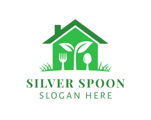 Vegan Restaurant Cutlery logo design