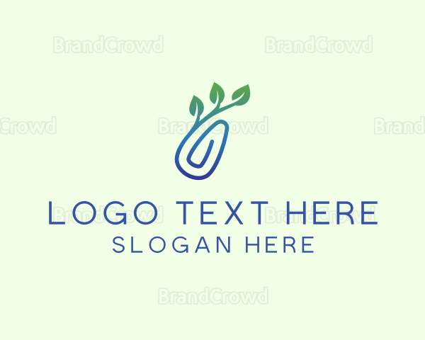 Gradient Eco Paper Clip Logo